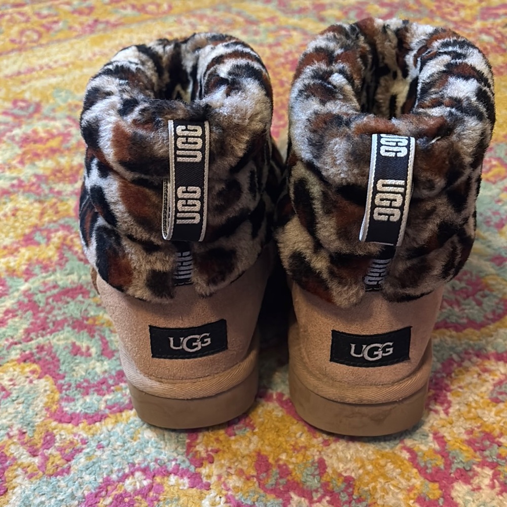 UGG Tan and Leopard Print Boots